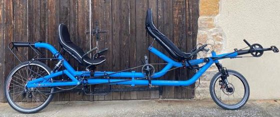 Tandem couché AZUB Twin bleu